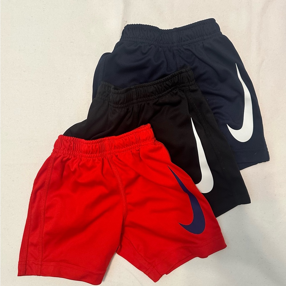 Nike Kids' Shorts - Red, Black, and Navy